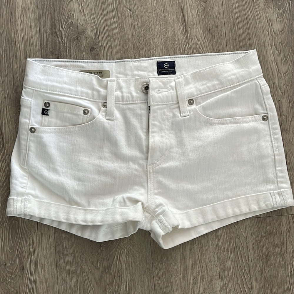 ADRIANO GOLDSHMIED WHITE DENIM SHORTS